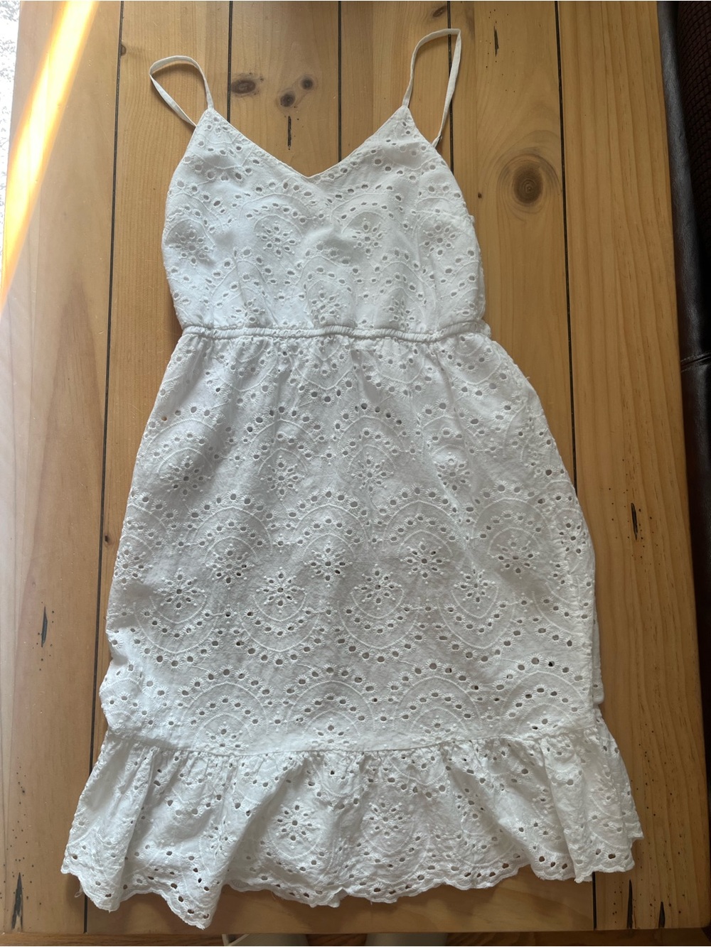 White Eyelet Sundress - Classic Spaghetti Strap Dress